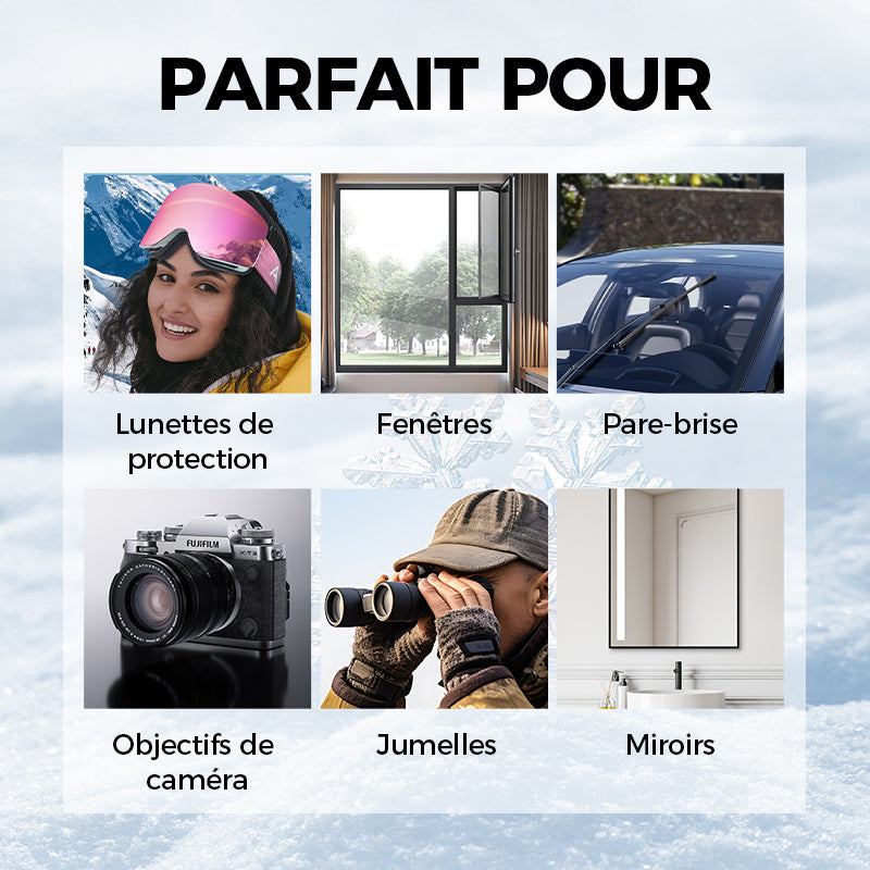 Lingette Revtement Anti-Bue Micromolculaire Garde Votre Pare-brise Clair et Sans Bue