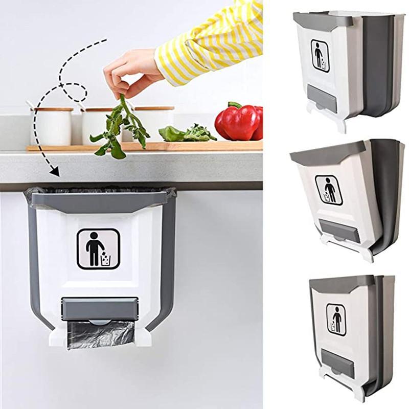 Obtenez 5 rouleaux de sacs poubelle gratuitement Poubelle pliable pour armoires de cuisine