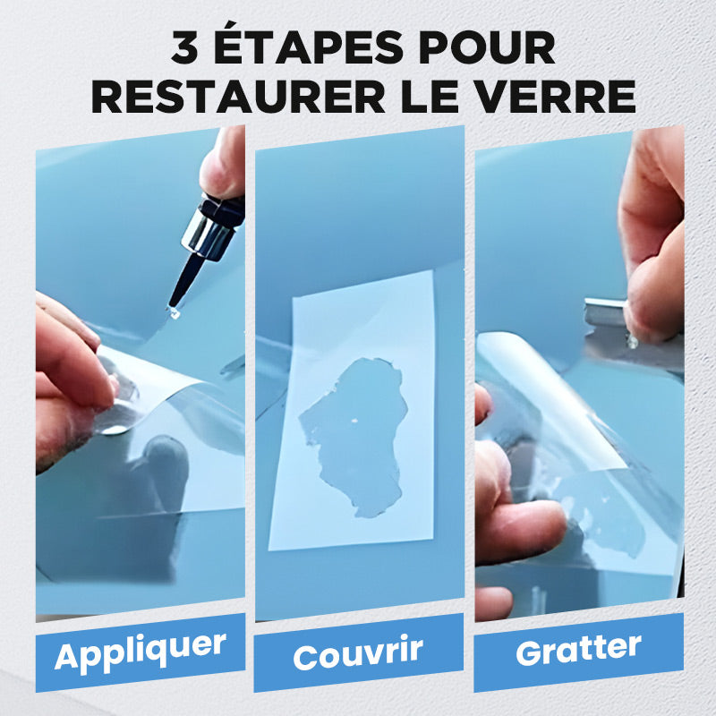 KAUFE 1, ERHALTE 1 GRATIS Reparaturset für rissiges Glas, unsichtbares Ergebnis in 20 Min., einfach anzuwenden