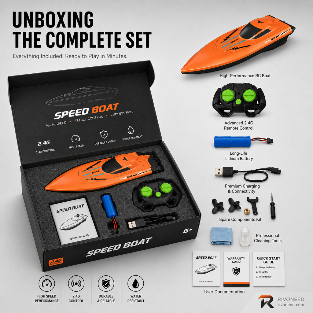 MOITI PRIX Bateau radiocommand 2,4 GHz haute vitesse avec double moteur