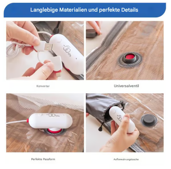 DE RDUCTION OFFRE EXCEPTIONNELLE Lot de 6 sacs de compression pour aspirateur lectrique USB Rangement peu encombrant, fermeture hermtique, rutilisables et durables