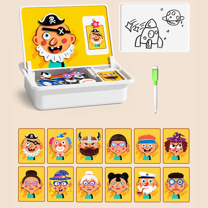 Bo?te puzzle magntique pour enfants avec jeu et planche dessi