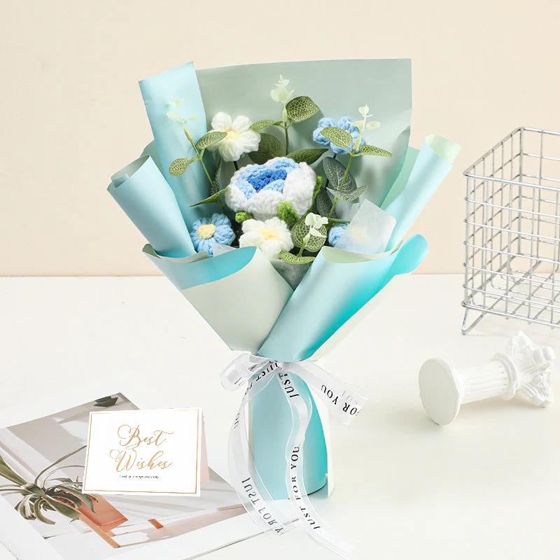 DE RDUCTION Bouquet de fleurs dlicates au crochet fait main Design raliste, durable et parfait pour la dcoration intrieure ou comme cadeau