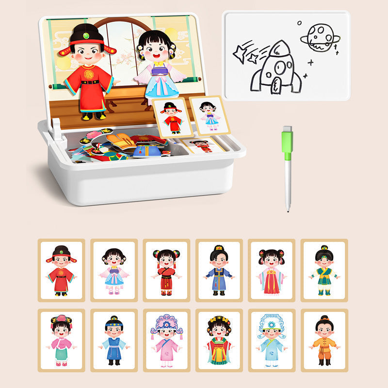 Bo?te puzzle magntique pour enfants avec jeu et planche dessi