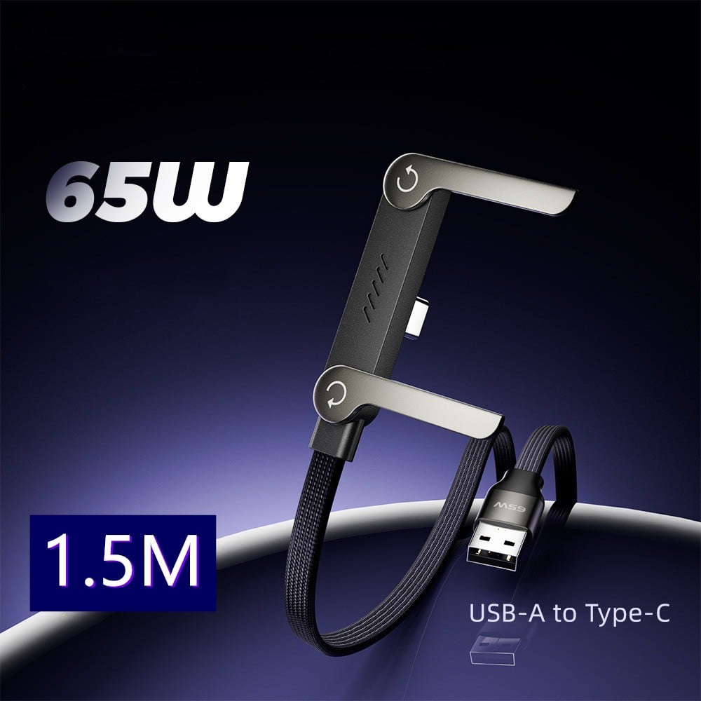 Cable de charge rapide tress 2 en 1 avec support de tlphone intgr