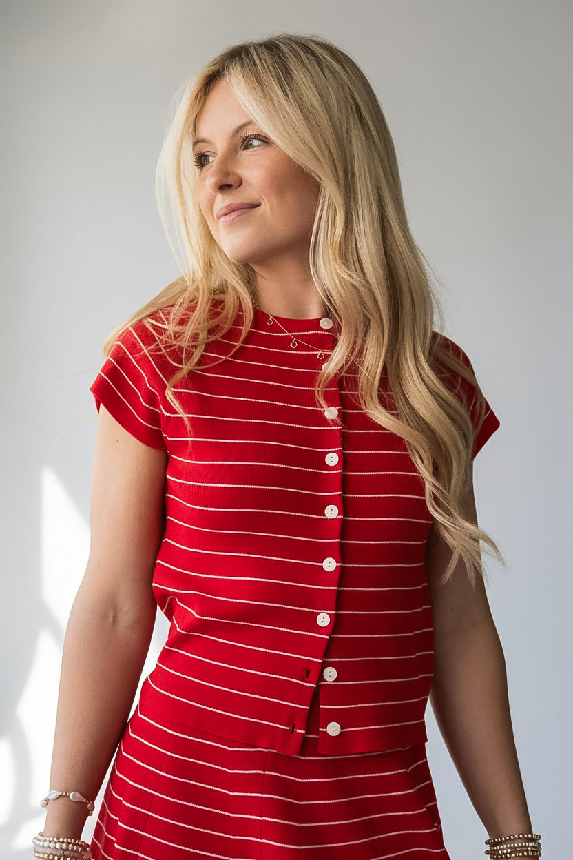 Fun Detail Stripe Casual Top