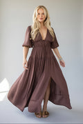 Beautifully Yours Brown Maxi Dress