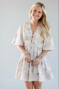 It's Giving Yes Cream Floral Mini Dress