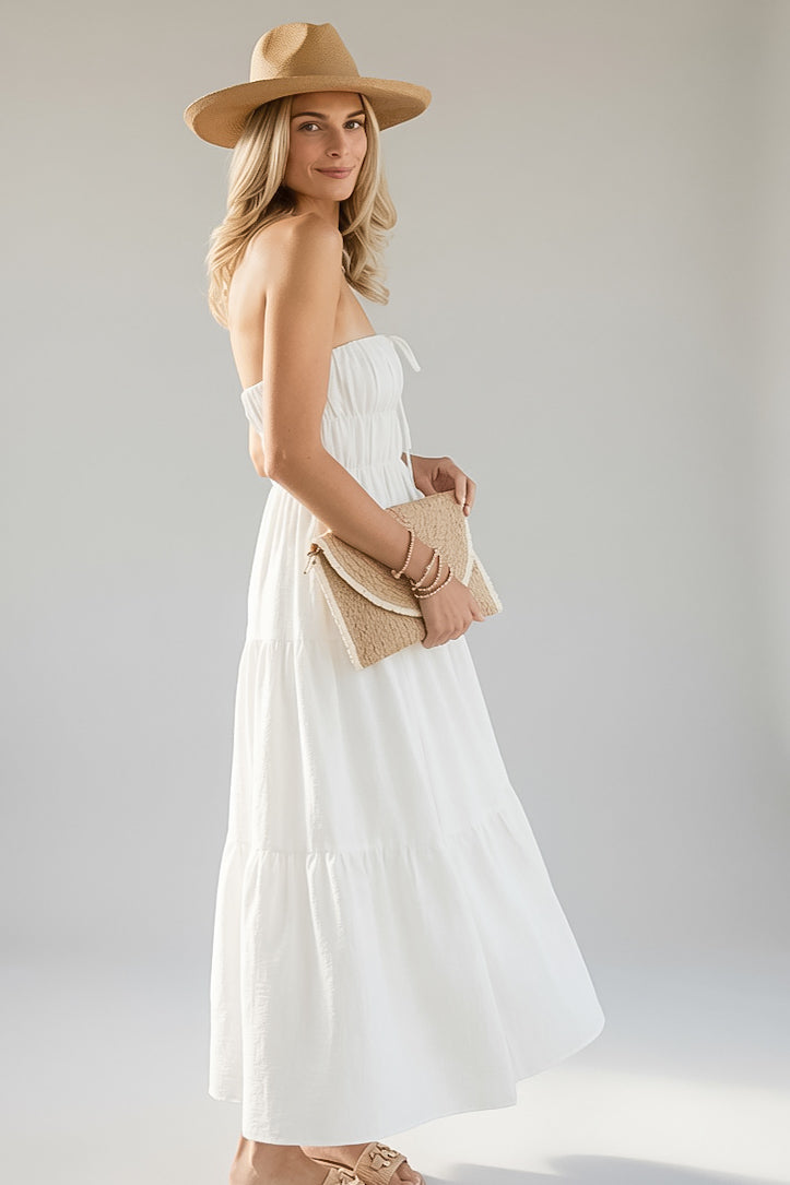 Dreaming of You White Strapless Maxi Dress