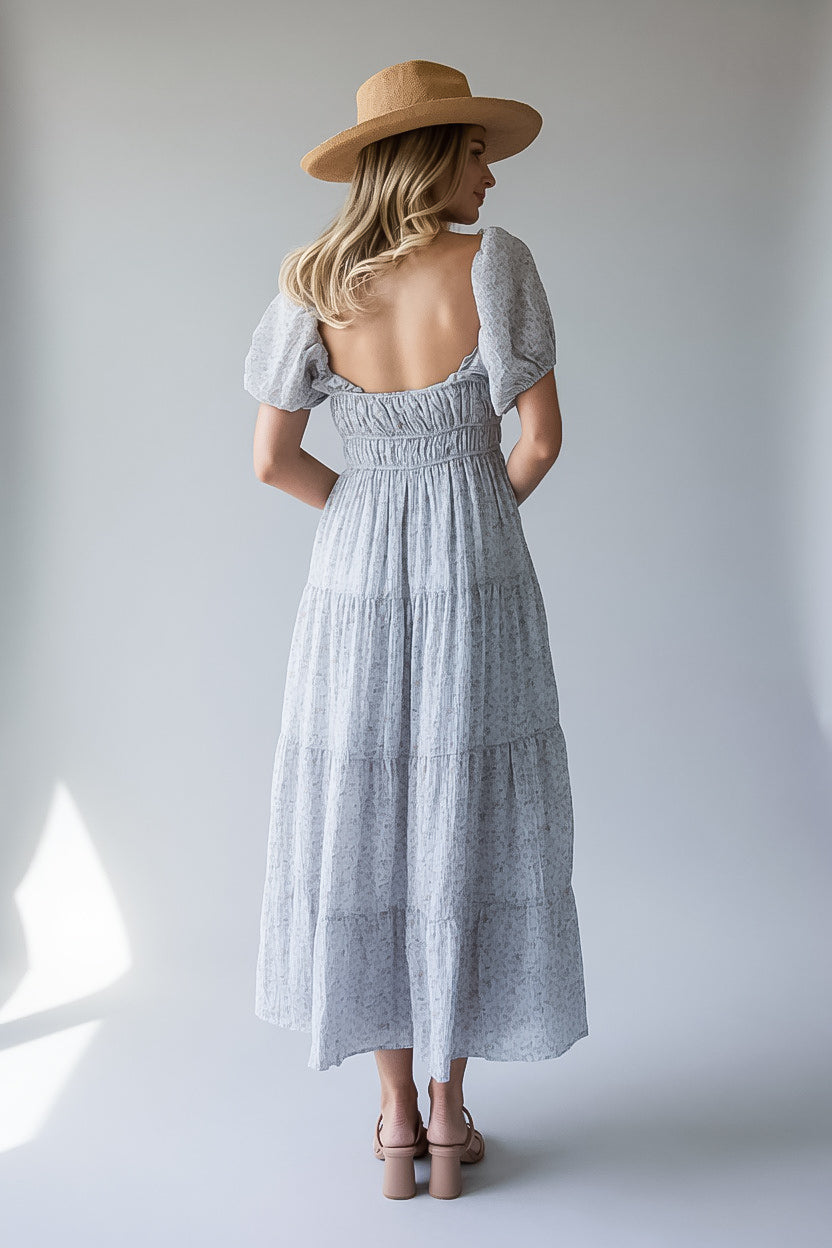 Fits Right In Light Blue Floral Maxi Dress