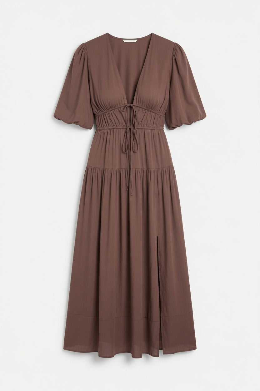 Beautifully Yours Brown Maxi Dress