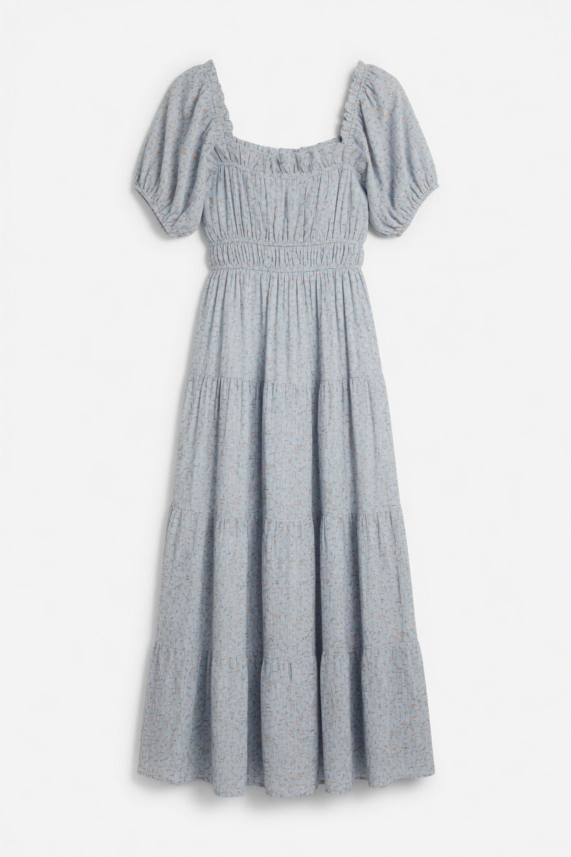Fits Right In Light Blue Floral Maxi Dress
