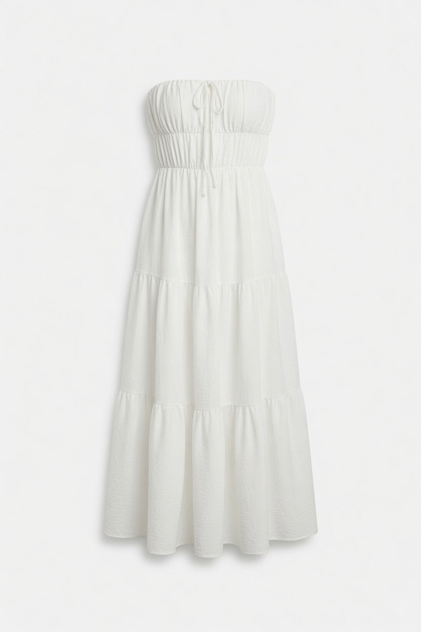 Dreaming of You White Strapless Maxi Dress