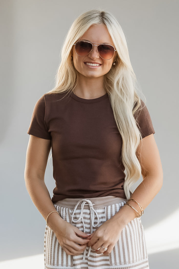 Classic Crew Neck Short Sleeve Basic Tee