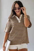 Back On Campus Stripe Collared Top