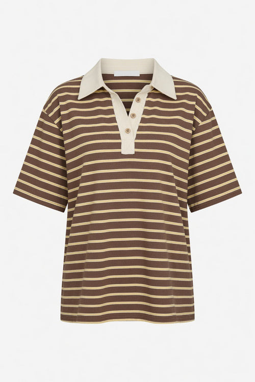 Back On Campus Stripe Collared Top