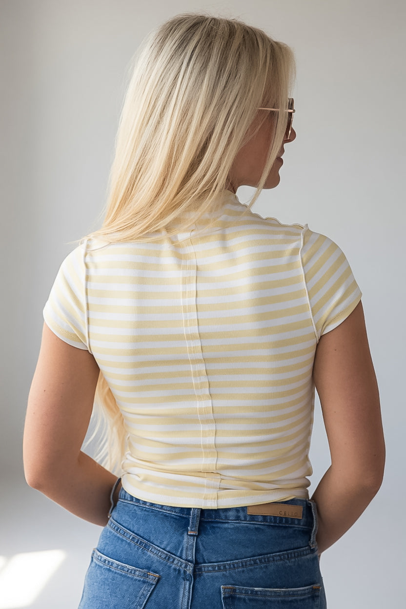 Currently Obsessed Yellow Stripe Tee