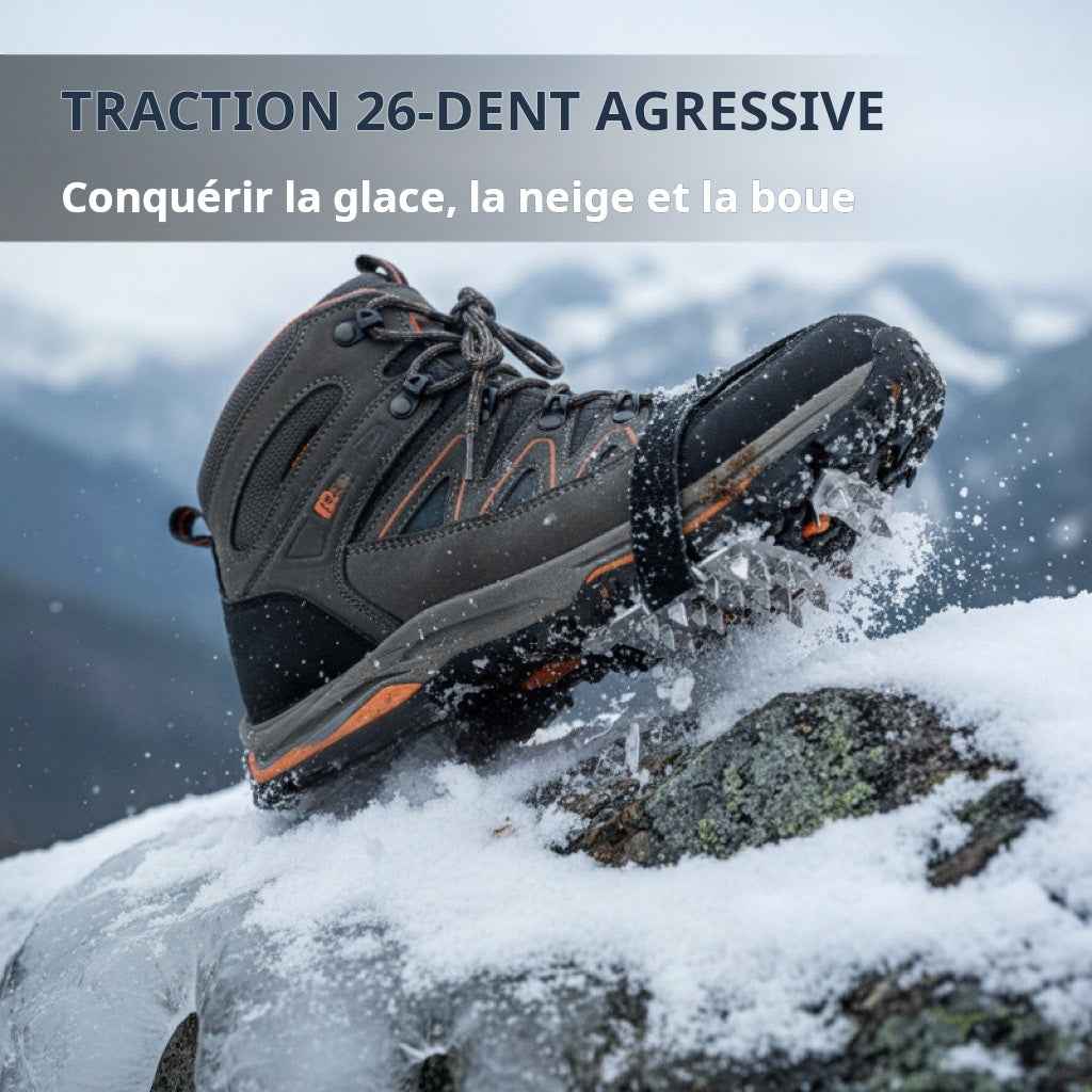 Crampons 26 dents - Sur-chaussures antidrapantes avec pointes