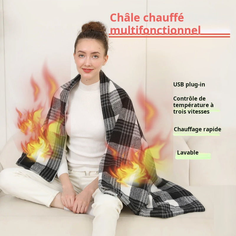 Offres Spciales pour No?l charpe chauffante nouvelle gnration - Couverture chauffante multifonction rgulation intelligente - Version pure avec chauffage USB