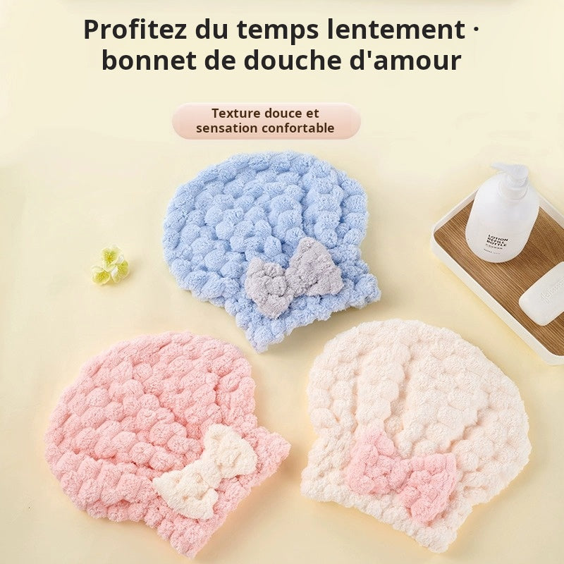 Bonnet de bain sche-cheveux en polaris rapide - Nouveau style princesse n?ud