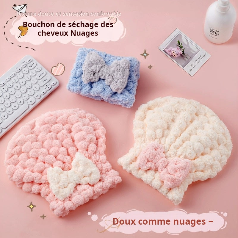 Bonnet de bain sche-cheveux en polaris rapide - Nouveau style princesse n?ud