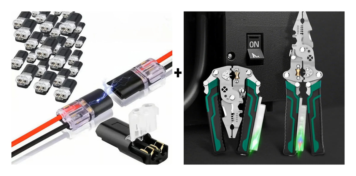 Double connecteur enfichable avec verrouillage cliquet