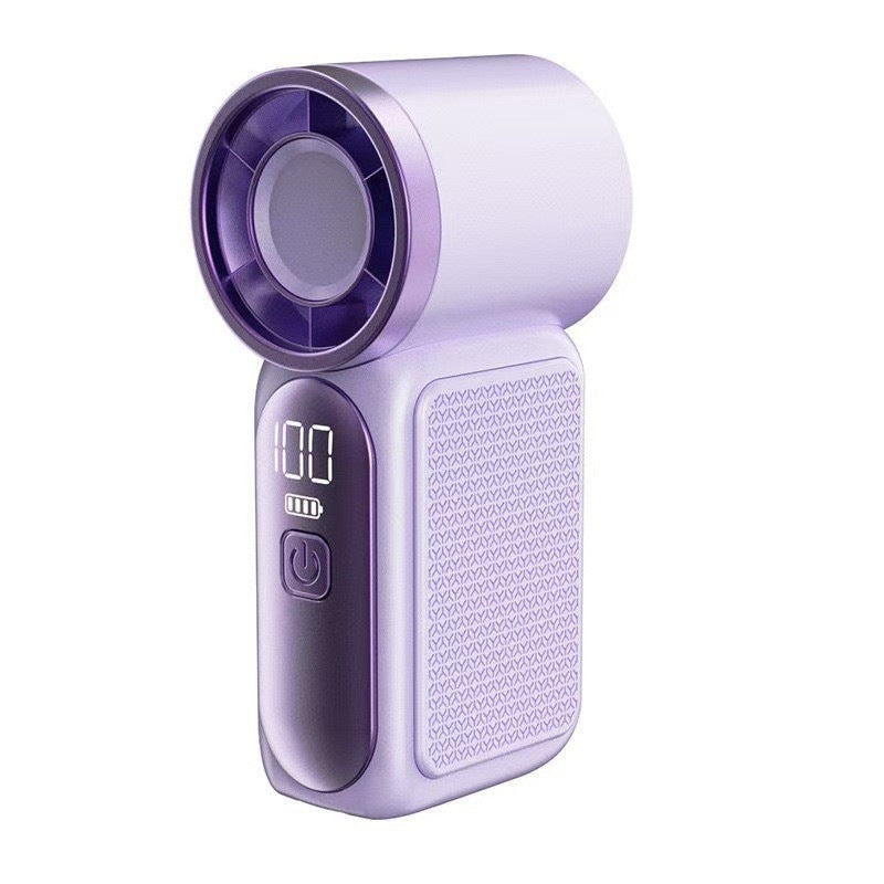 Mini ventilateur portable avec affichage LED C Ventilateur de poche turbo 5 vitesses. Rechargeable par USB, refroidissement rapide idal pour les voyages et le maquillage. Cadeau parfait. Rfrigration portable.