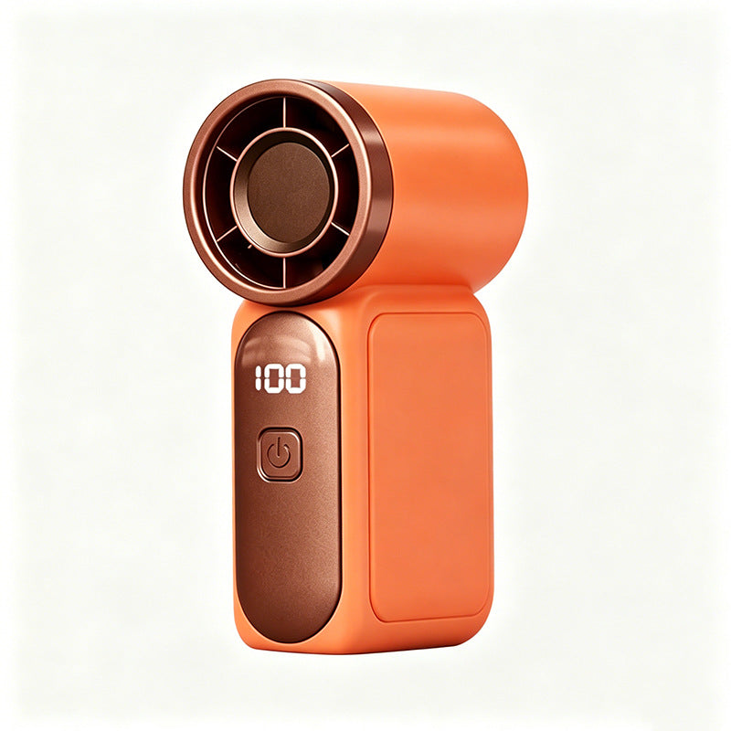 Mini ventilateur portable avec affichage LED C Ventilateur de poche turbo 5 vitesses. Rechargeable par USB, refroidissement rapide idal pour les voyages et le maquillage. Cadeau parfait. Rfrigration portable.
