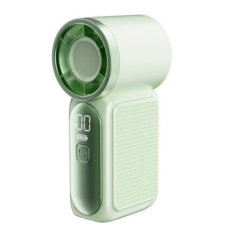 Mini ventilateur portable avec affichage LED C Ventilateur de poche turbo 5 vitesses. Rechargeable par USB, refroidissement rapide idal pour les voyages et le maquillage. Cadeau parfait. Rfrigration portable.