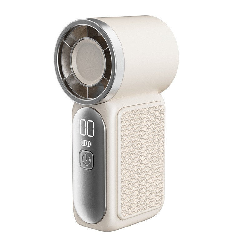 Mini ventilateur portable avec affichage LED C Ventilateur de poche turbo 5 vitesses. Rechargeable par USB, refroidissement rapide idal pour les voyages et le maquillage. Cadeau parfait. Rfrigration portable.