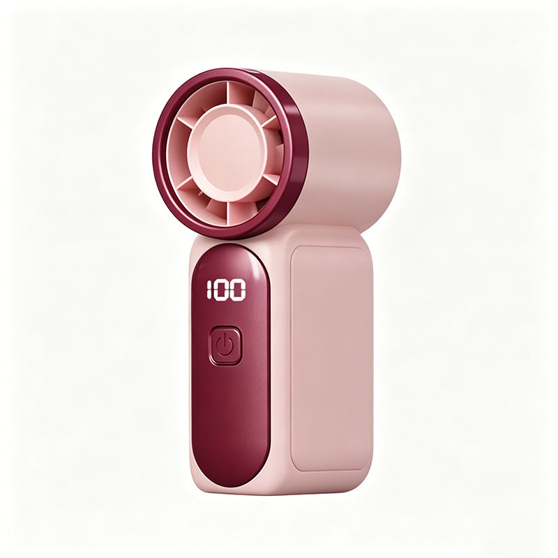 Mini ventilateur portable avec affichage LED C Ventilateur de poche turbo 5 vitesses. Rechargeable par USB, refroidissement rapide idal pour les voyages et le maquillage. Cadeau parfait. Rfrigration portable.