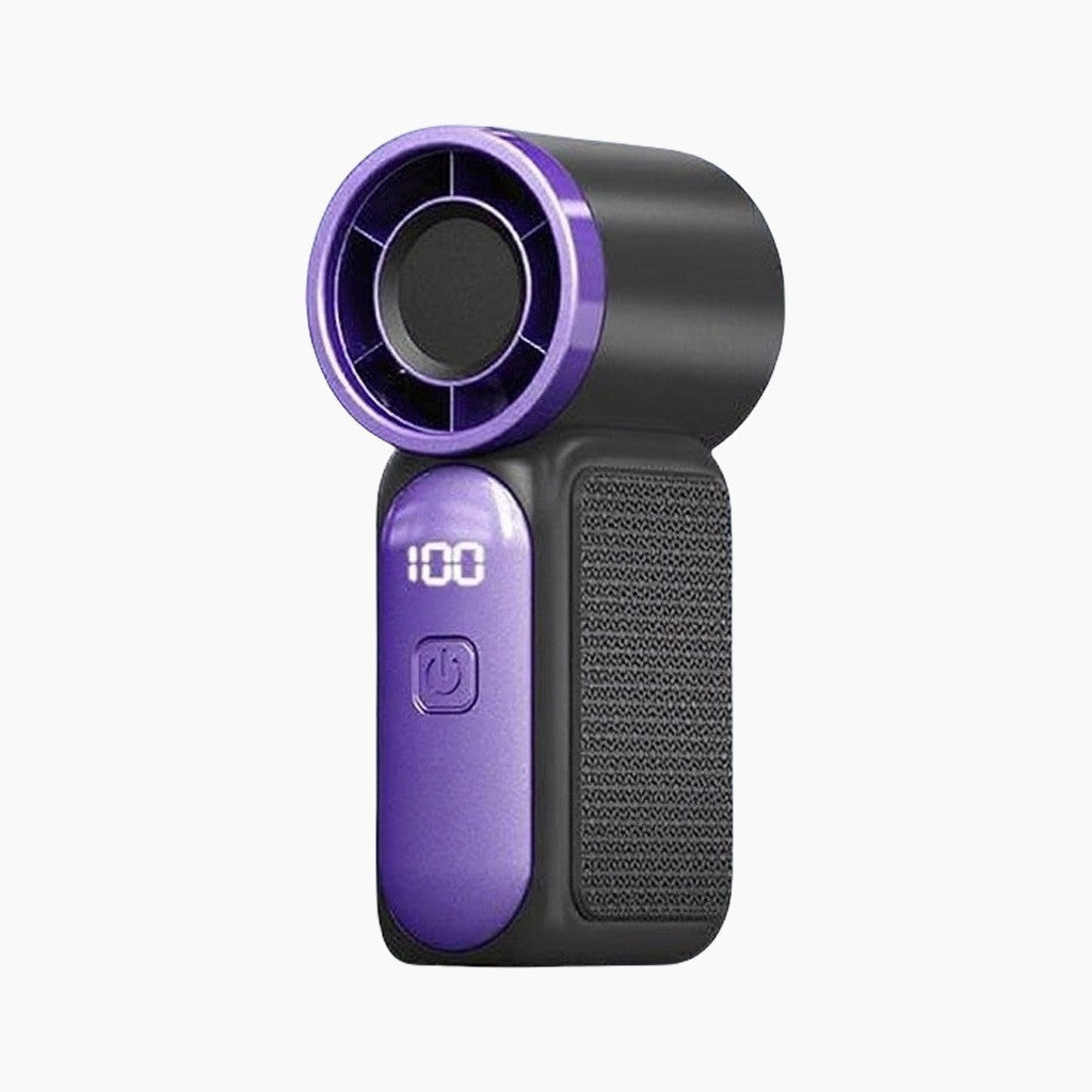 Mini ventilateur portable avec affichage LED C Ventilateur de poche turbo 5 vitesses. Rechargeable par USB, refroidissement rapide idal pour les voyages et le maquillage. Cadeau parfait. Rfrigration portable.