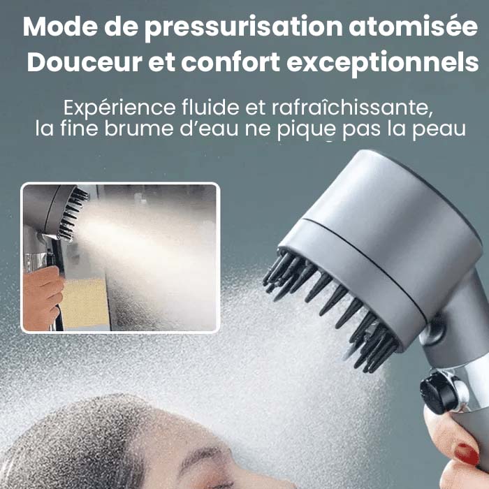 Luxus-Duschkopf für Hautpflege und Massage – 3 Sprühmodi mit Wasserspartechnologie für ein verjüngendes Duscherlebnis
