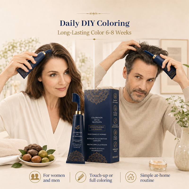 Peigne pour couleur naturelle des cheveux, utiliser chez soi