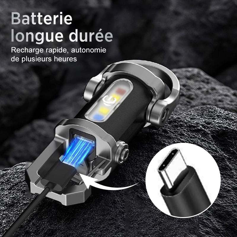 Lampe torche portable rechargeable et lumineuse pour porte-cls