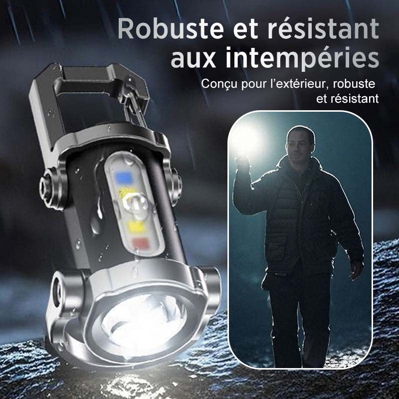 Lampe torche portable rechargeable et lumineuse pour porte-cls