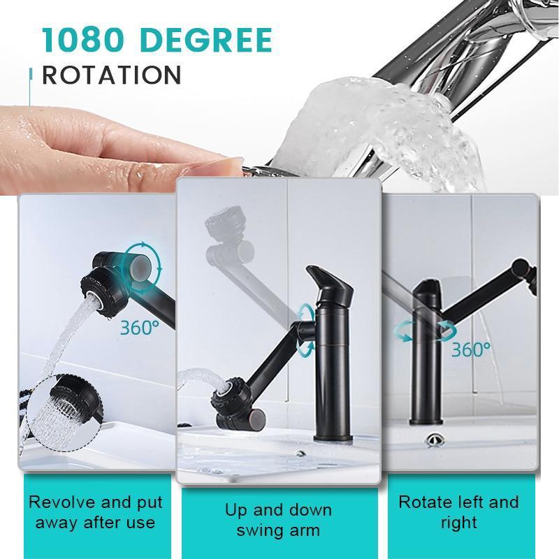 Robinet chaud et froid universel monotrou [robinet rotatif multi-positions 360 degrs]