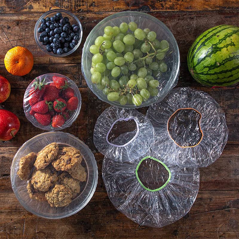 Lot de 100 films tirables jetables pour bols et assiettes, couvercles lastiques pour rcipients, alternative au film alimentaire pour conserver les restes, les fruits, les lgumes et les aliments en cuisine