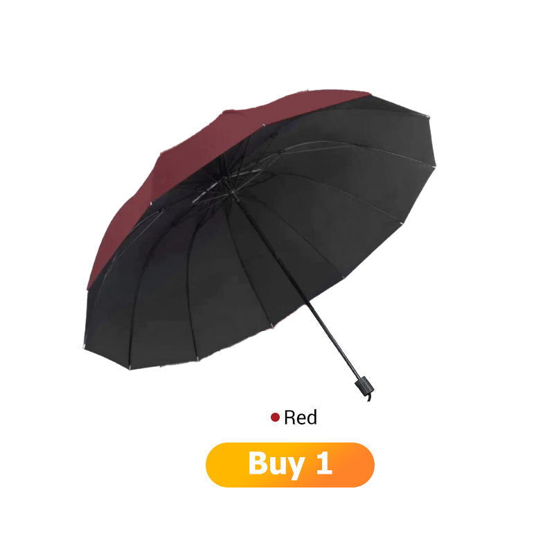 De rduction Grand parapluie pliable avec 12 baleines rsistantes au vent