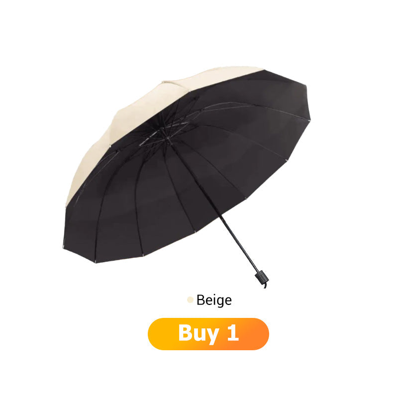 De rduction Grand parapluie pliable avec 12 baleines rsistantes au vent