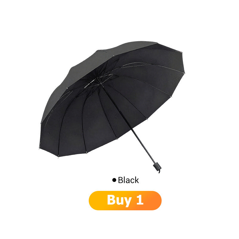 De rduction Grand parapluie pliable avec 12 baleines rsistantes au vent