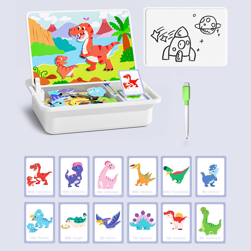 Bo?te puzzle magntique pour enfants avec jeu et planche dessi