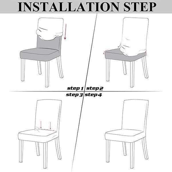 Rduction Housse de chaise extensible Ajustement parfait, anti-tache, protge et rnove vos chaises facilement