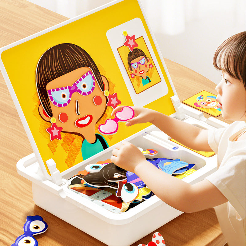 Bo?te puzzle magntique pour enfants avec jeu et planche dessi