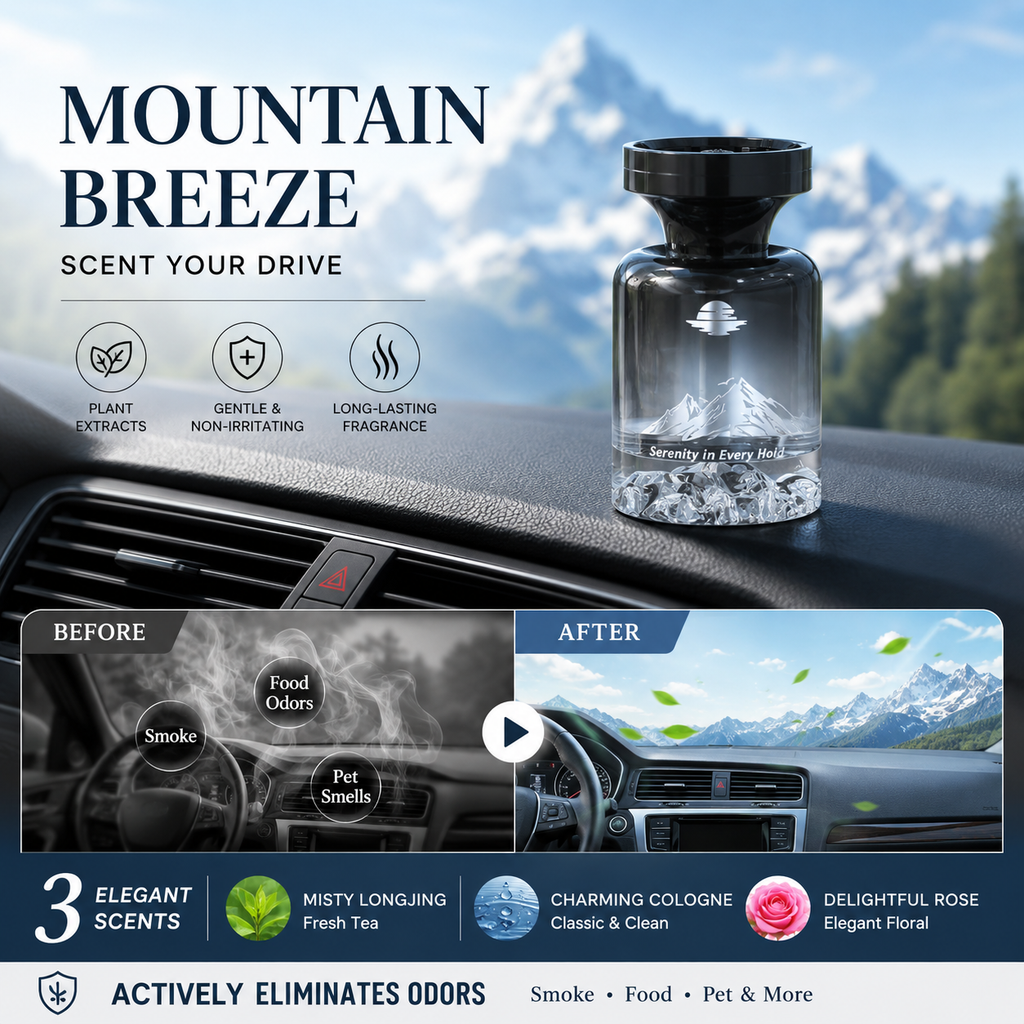 Dsodorisant longue dure pour voiture, base dextraits naturels. limine odeurs de fume et danimaux. Fra?cheur garantie plusieurs semaines. Motif montagne respirez pleins poumons