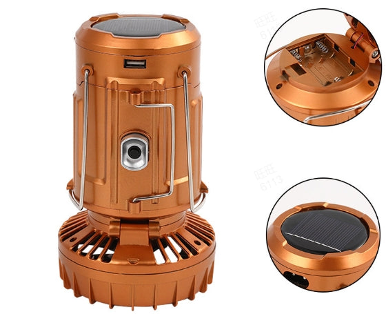 Lanterne de camping LED portable avec ventilateur