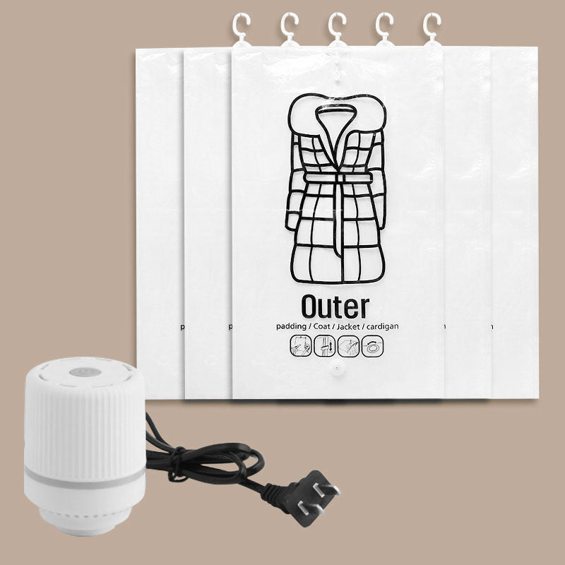 Sac de rangement sous vide saisonnier pour doudoune suspendue