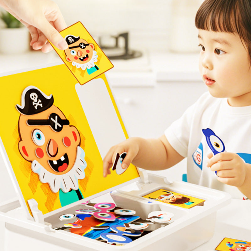 Bo?te puzzle magntique pour enfants avec jeu et planche dessi