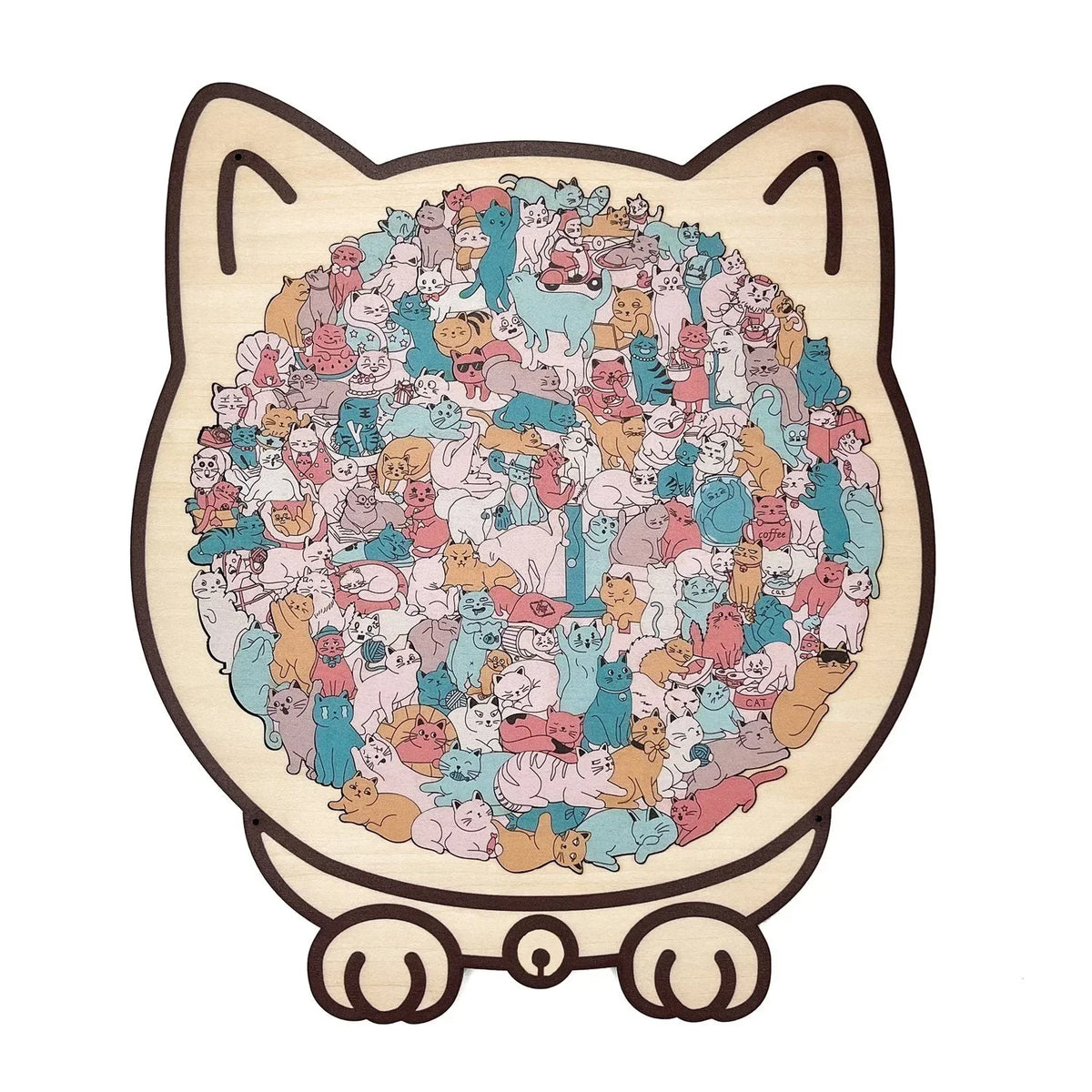 De No?l 50 % de rduction Puzzle en bois reprsentant un chat aux couleurs Morandi, 135 pices