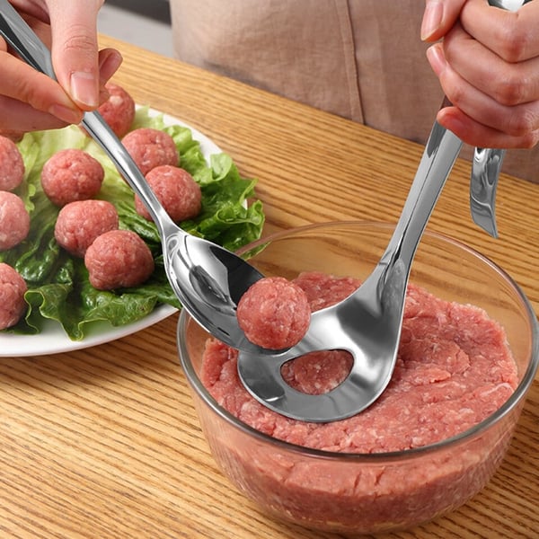 Offre spciale du 16.99 1 achets 1 offerts Cuillre boulettes inox Dmoulage facile, polyvalente pour viande, poisson